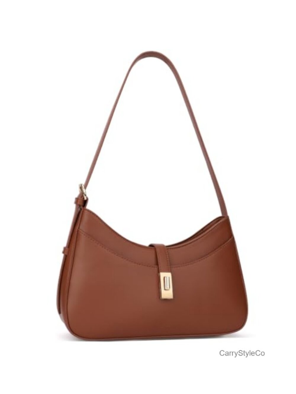 PU Leather Crescent Underarm Shoulder Bag Multi Pocket Retro Handbag
